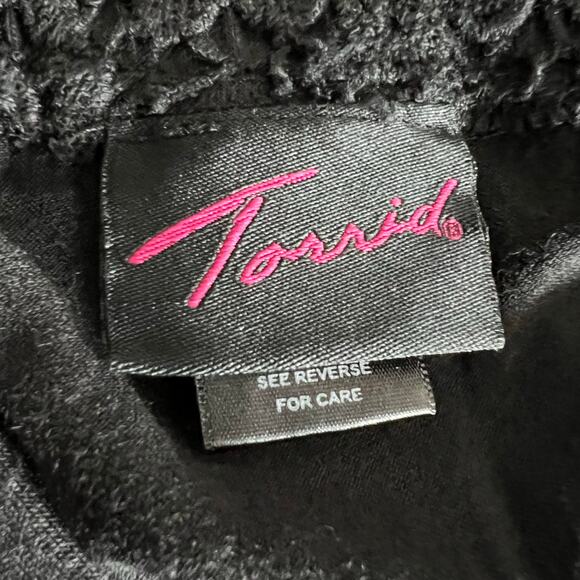 Vintage Torrid Womens Maxi Blouson Sundress V Neck Sleeveless Lace Back Black 4X - Picture 9 of 11